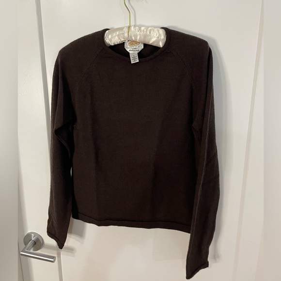 Vintage Talbots Brown 100% Merino Wool Brown Sweater Large - Picture 1 of 4